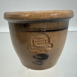 ROWE MINIATURE POTTERY CROCK SALT GLAZED DATED 1988 2.25" TALL